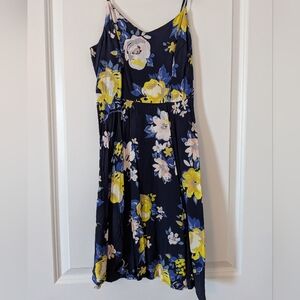 Old Navy Blue and Yellow Floral Skater Dress